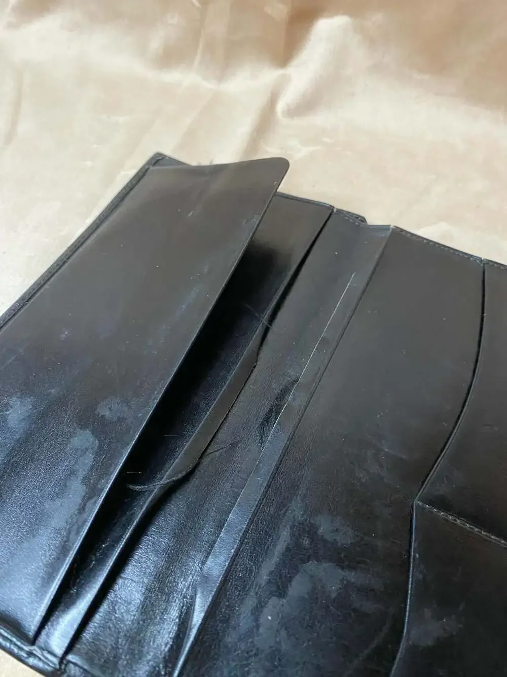 Vintage Scuola del Cuoio Florence Leather Wallet with Gold Fleur-de-lis